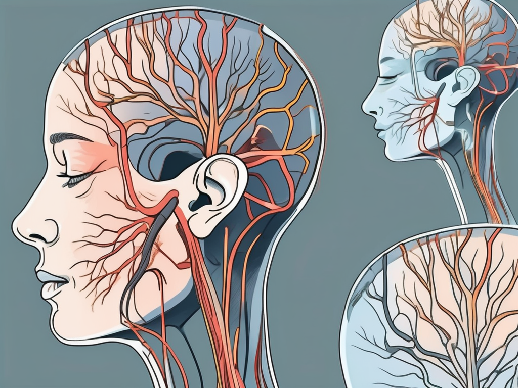 The posterior auricular nerve and the facial nerve