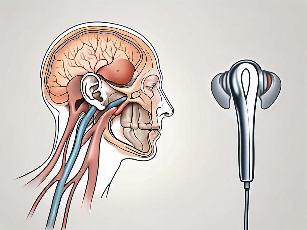 The human ear with the posterior auricular nerve highlighted