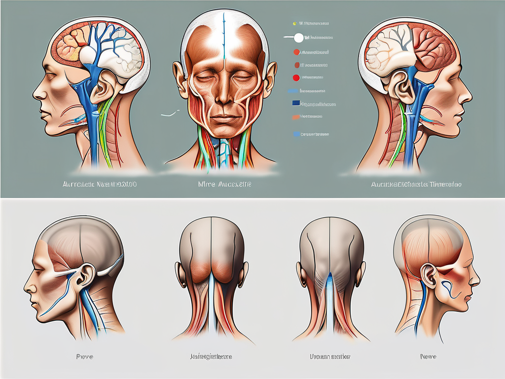 The greater auricular nerve and the auriculotemporal nerve