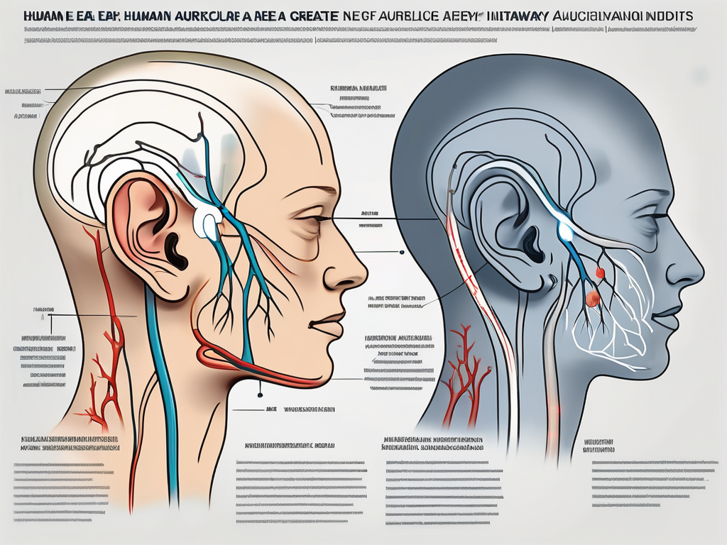 The human ear and neck area