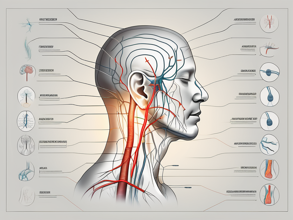 The great auricular nerve highlighted in a stylized