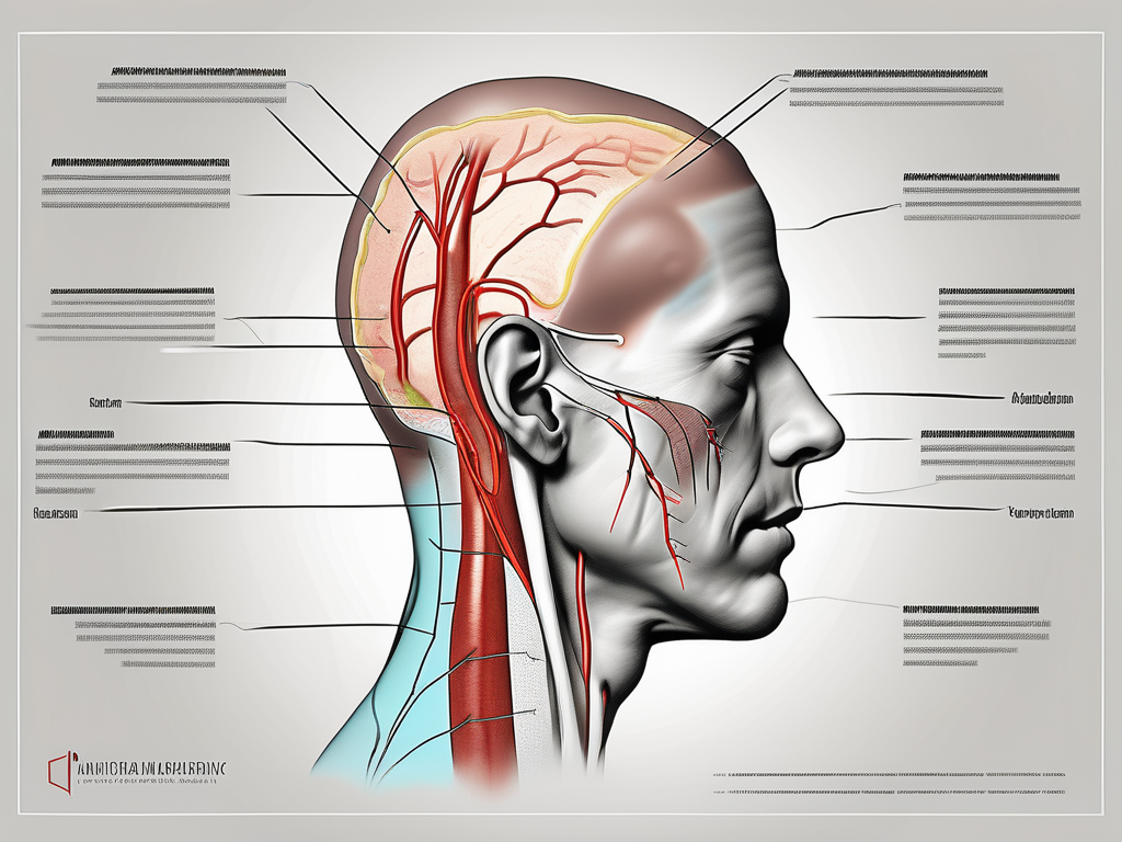 The posterior great auricular nerve highlighted in a human ear anatomy diagram